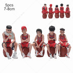 5pcs/lot Slam Dunk Kaede Rukawa Hanamichi Sakuragi Takenori Miyagi Ryota Action Figure Car Interior Decoration Model