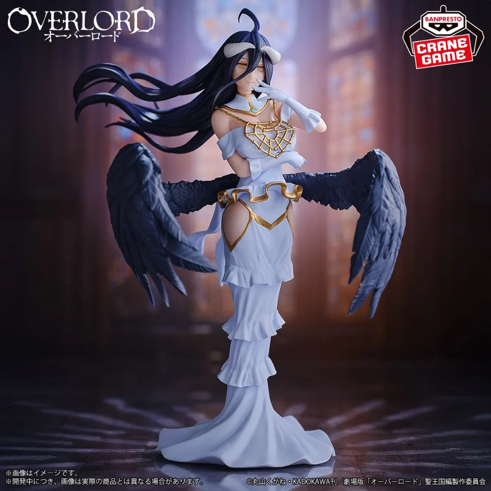 In Stock Bandai Original Genuine Anime Overlord IV Albedo Pure White Demon 20cm Collections Model Toys Banpresto Figures Gift