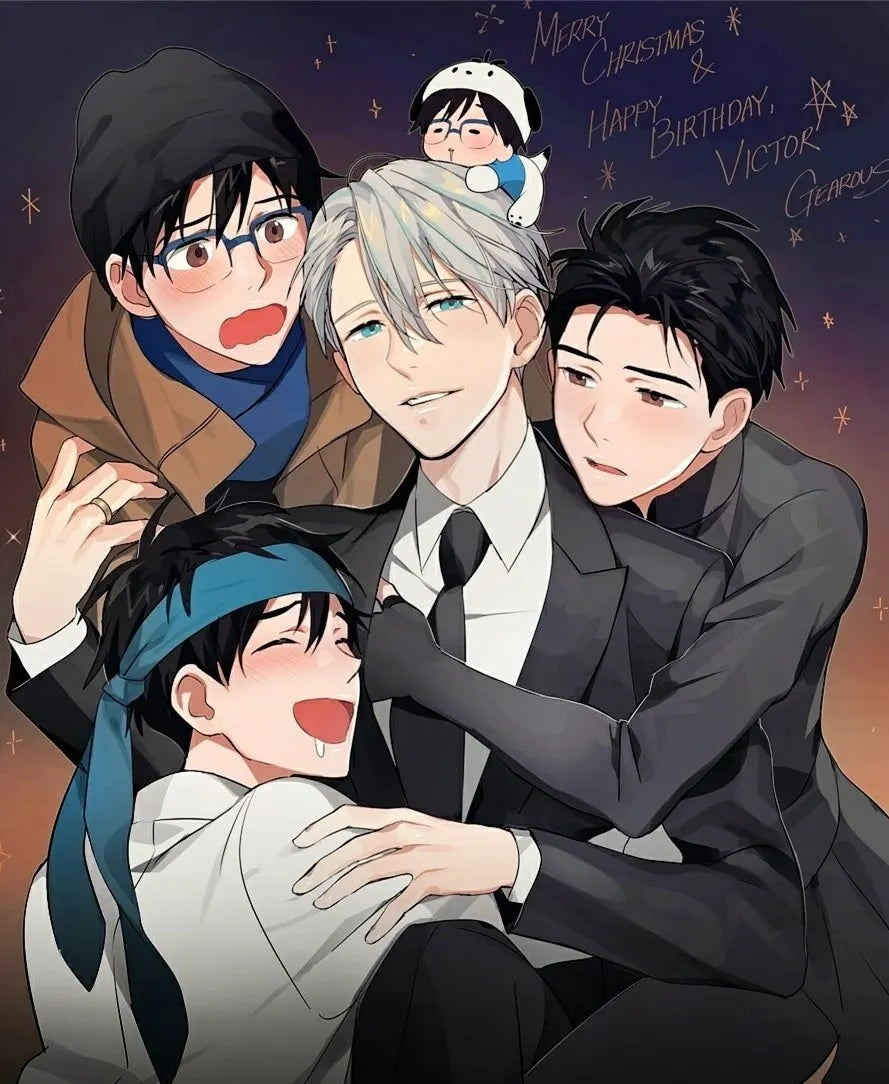 Victor Nikiforov Katsushige Yuuri diamond Painting Anime Wall Art  for Yuri on Ice Fans Home Decor Stylish Wall Decor