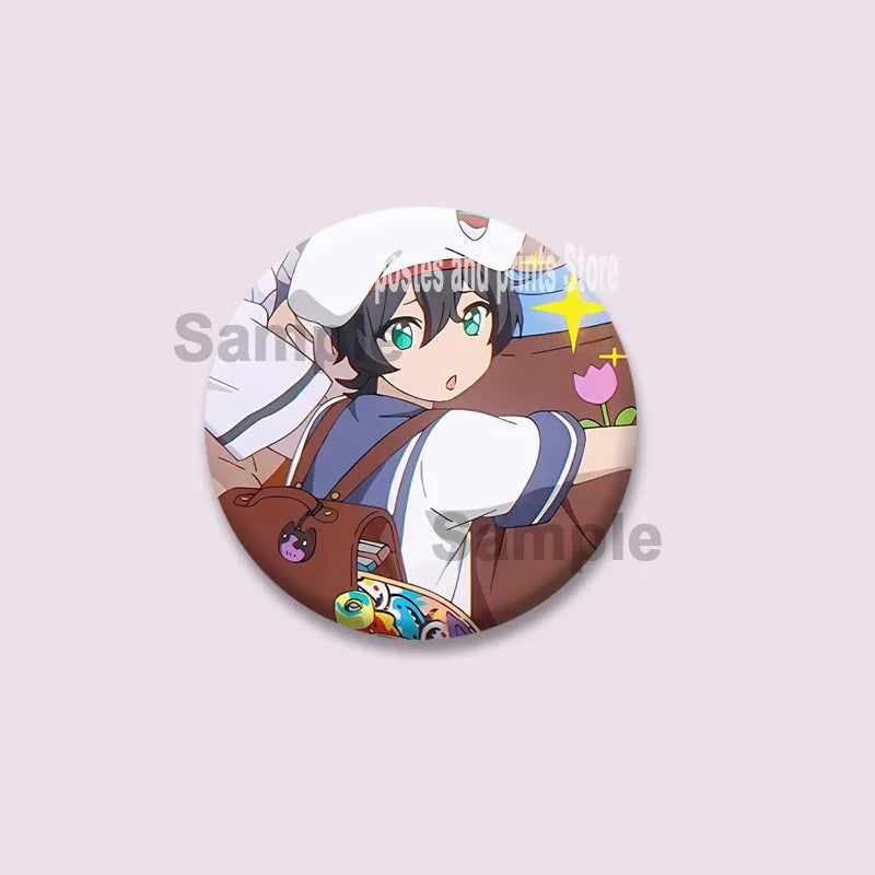 Cartoon Figure Miya Chinen Reki Kyan Button Pins Anime SK8 The Infinity Round Brooch Bag Clothes Accessories Jewelry Badge Gifts