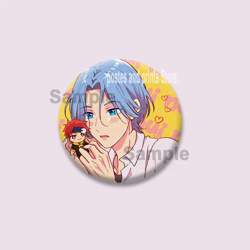 Cartoon Figure Miya Chinen Reki Kyan Button Pins Anime SK8 The Infinity Round Brooch Bag Clothes Accessories Jewelry Badge Gifts
