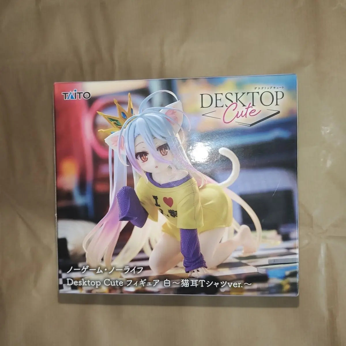 In Stock TAiTO Desktop Cute NO GAME NO LIFE Shiro ~Cat Ear Sleeve Jacket Ver.~ 13CM PVC Anime Action Figures Model Ornament Toy