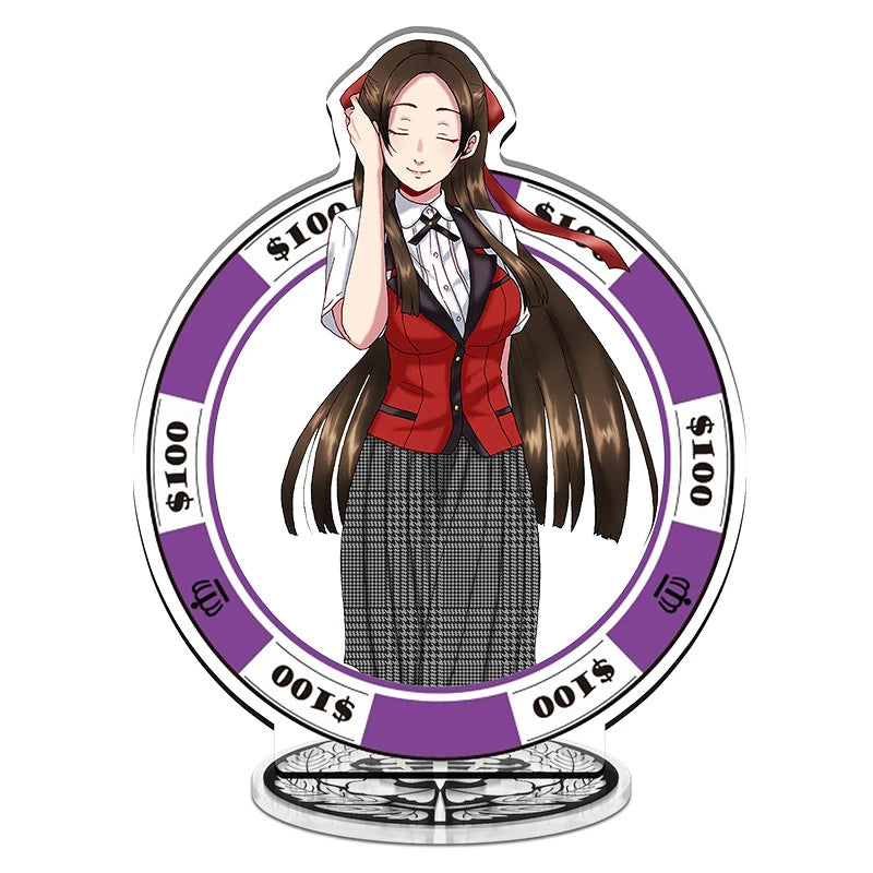 Anime Kakegurui Acrylic Mini Cute Stand figure Mary Saotome/Yumeko Jabami Stand Plate Cosplay Prop Decor Cartoons Gifts