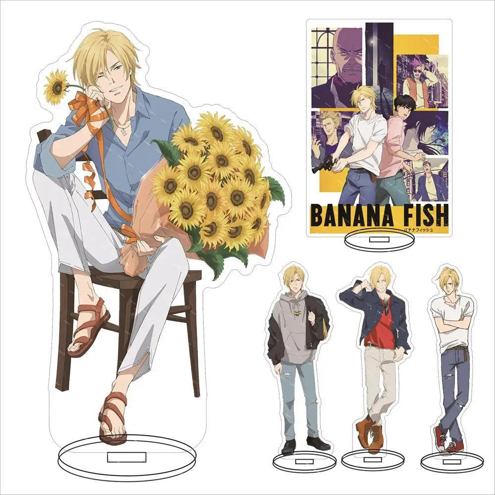 Cute Anime Banana Fish Ash Lynx Acrylic Stand Model Plate Gif Figure Display Wholesale Desk Decor Badge Charms Souvenir Cartoon