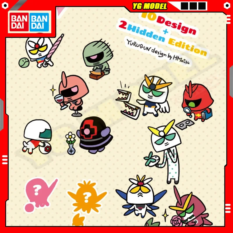 Bandai Gundam Action Figures Model YuRuGun ZAKU Char's ZAKU GM DOM SAZABI JUSTICE FREEDOM EX CASHAPON Q-version Gundam Original