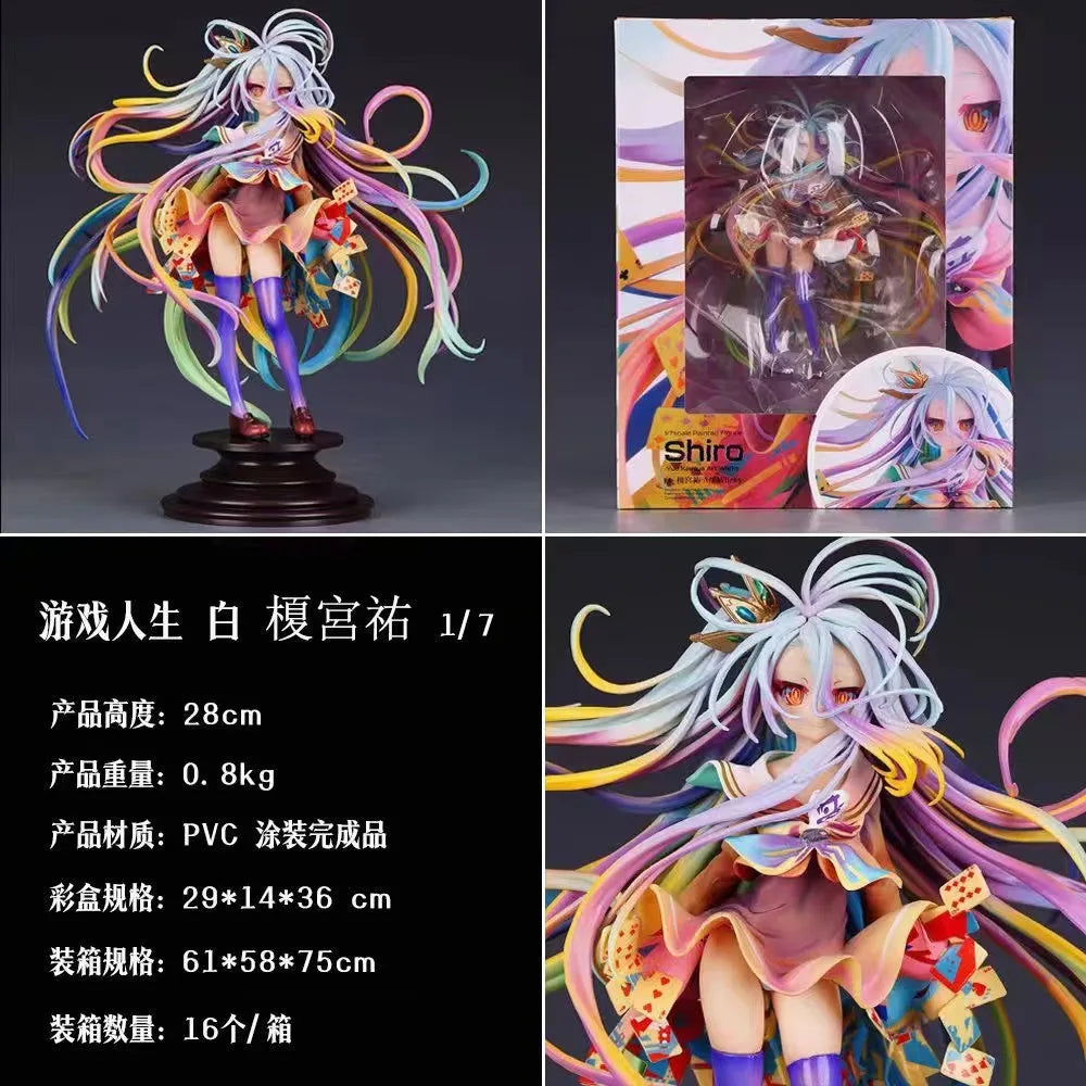 28CM No Game No Life Shiro 1/7 Yuu Kamiya Art Works GSC Girls Toys Anime PVC Action Figure Game Collectible Model Gift
