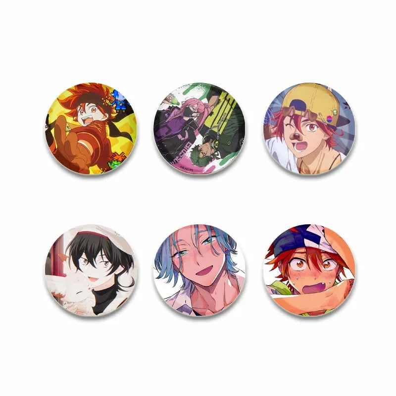 Cartoon Figure Miya Chinen Reki Kyan Button Pins Anime SK8 The Infinity Round Brooch Bag Clothes Accessories Jewelry Badge Gifts