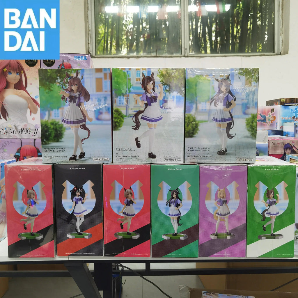 Genuine Bandai Umamusume: Pretty Derby Mihono Bourbon Matikane Tannhauser Manhattan Cafe Kitasan Black Anime Figure Model Toys