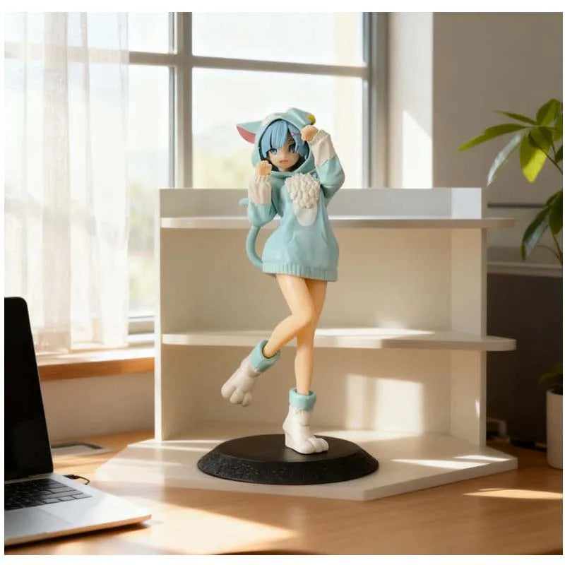 14CM Anime Re:Zero kara Hajimeru Isekai Seikatsu Rem Figure Model Ram Puck Starting Dresses PVC Emilia Collection Gift Toy
