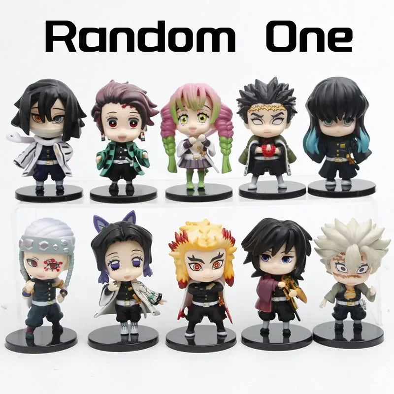 Anime Demon Slayer Tanjiro Figure Kimetsu No Yaiba Statue Rengoku Shinobu Giyuu Action Figurine Desk Decoration Room Accessories