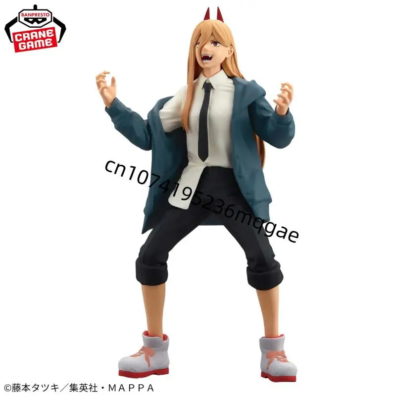 In stock Bandai BANPRESTO Chainsaw Man Power Makima GLITTER & GLAMOURS Anime Action Figures Model Collections Decorations Gift