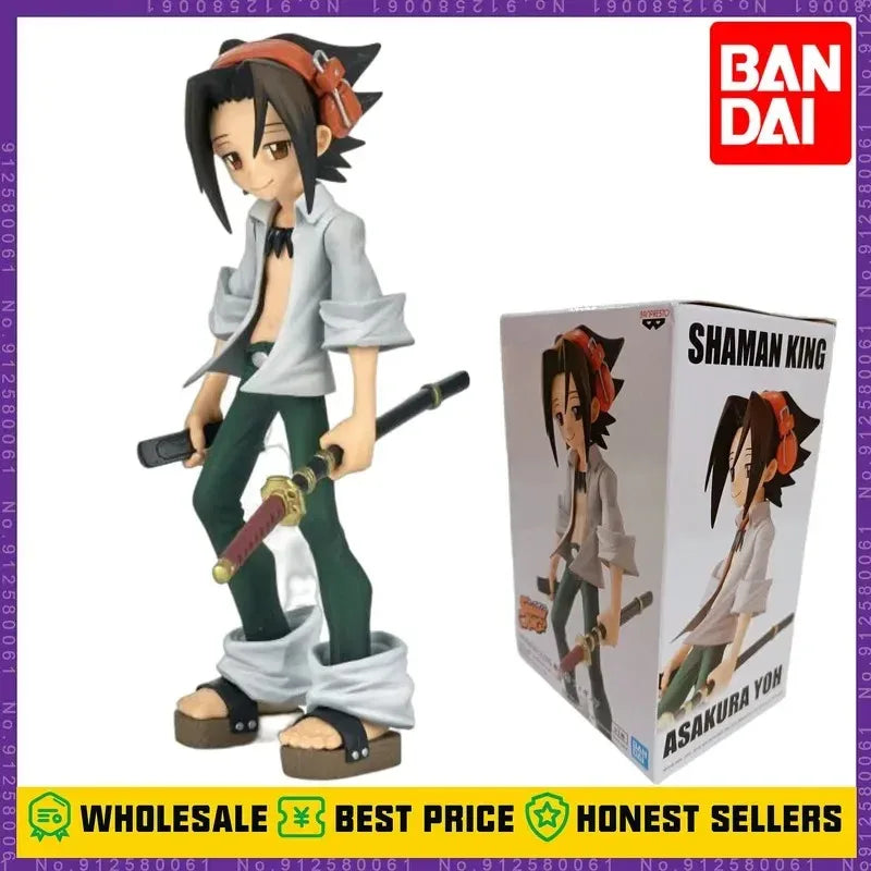 NewBandai Anime Shaman King Figure Yoh Asakura With Sword Standing Posture Aciton Figurines Model Brinquedos Statue Toys2025