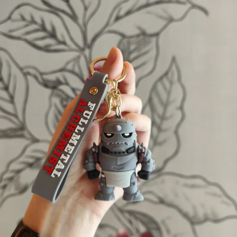 Fullmetal Alchemist Figures Key Chains Anime Edward Elric Keychain Pendant Backpack Jewelry Alphonse Elric Bags Key Accessories