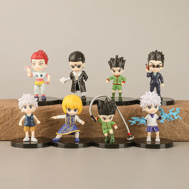 8Pcs Hunter x Hunter GON FREECSS Anime Figure Killua Zoldyck Action Figure Kurapika Figurine Adult Collectible Model Doll Toys