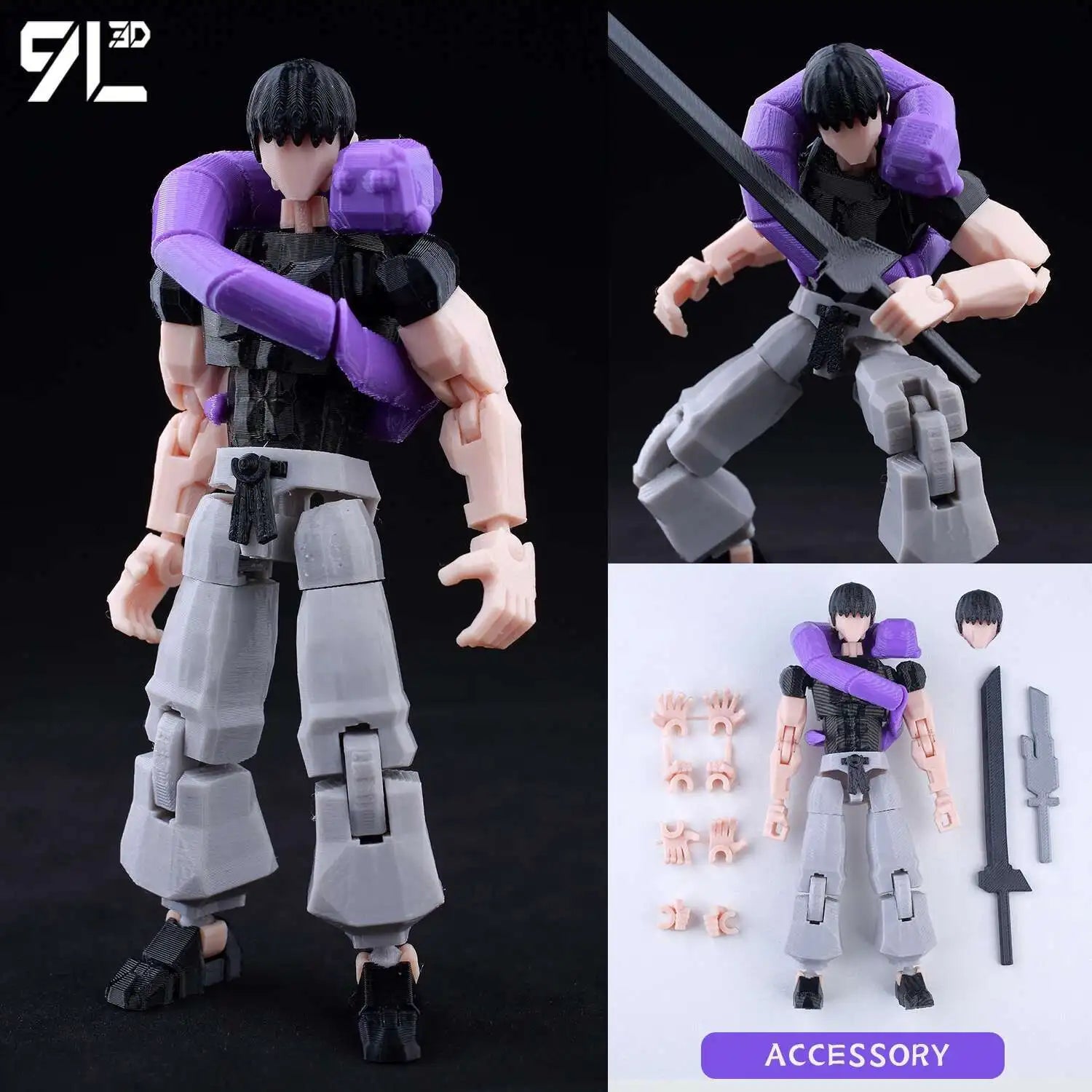 9L3D Printed Lucky Dummy 13 One-Punch Man 3D Action Figure, Multi-Jointed Poseable Anime Model, Collectible Gift for Fans