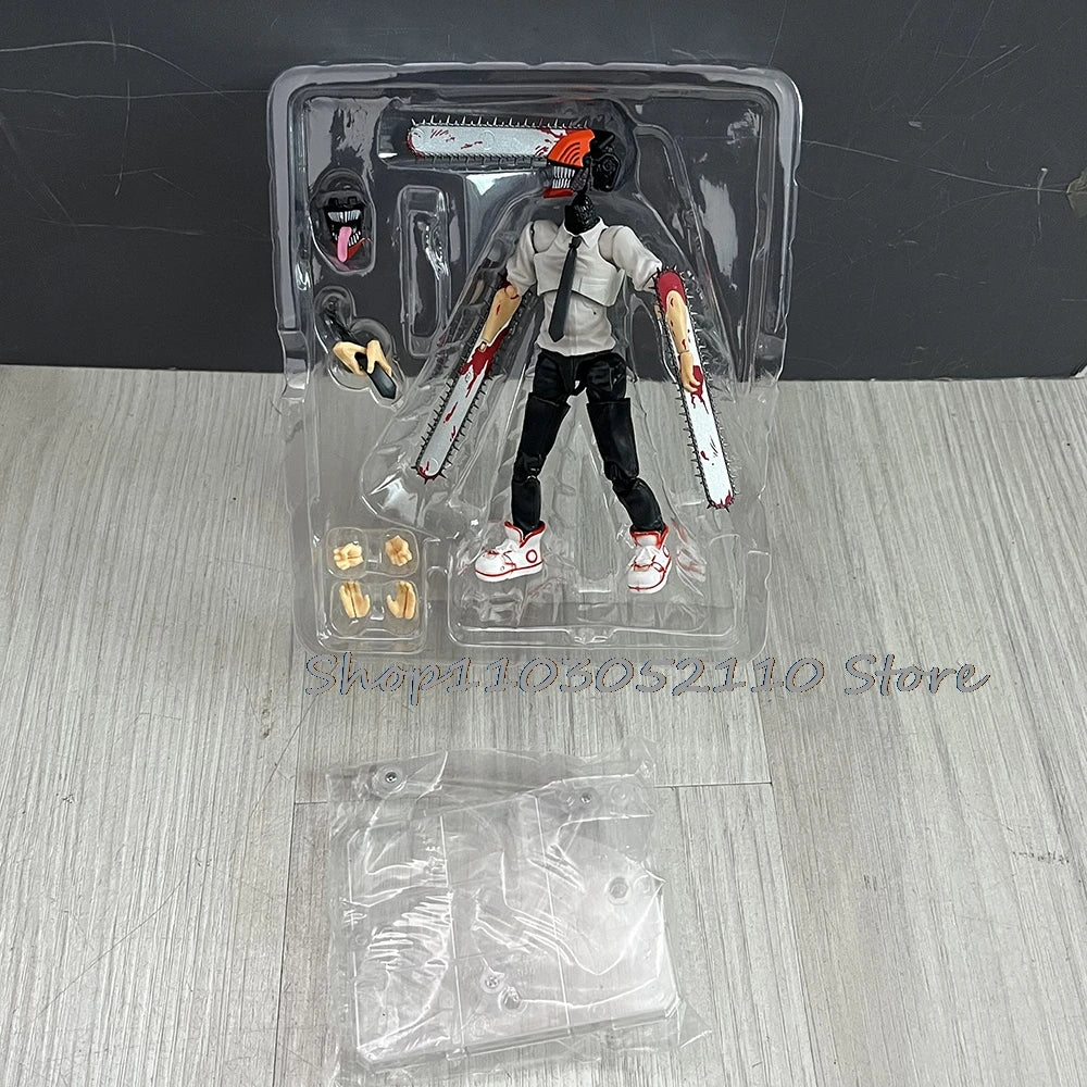 Figma 586 Chainsaw Man Action Figure SHF Denji Katana Man Anime Model Doll Statue Joint Movable Movie Toys Gifts