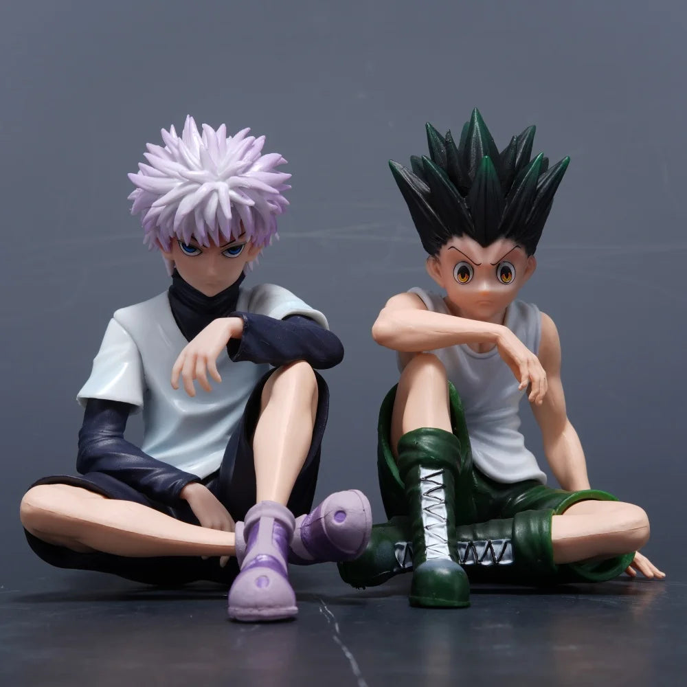 11cm/4.33in Anime Hunter Hunter Figure Gon Freecss Killua Zoldyck Action Figures Pvc Statue Collection Model Toys Gifts
