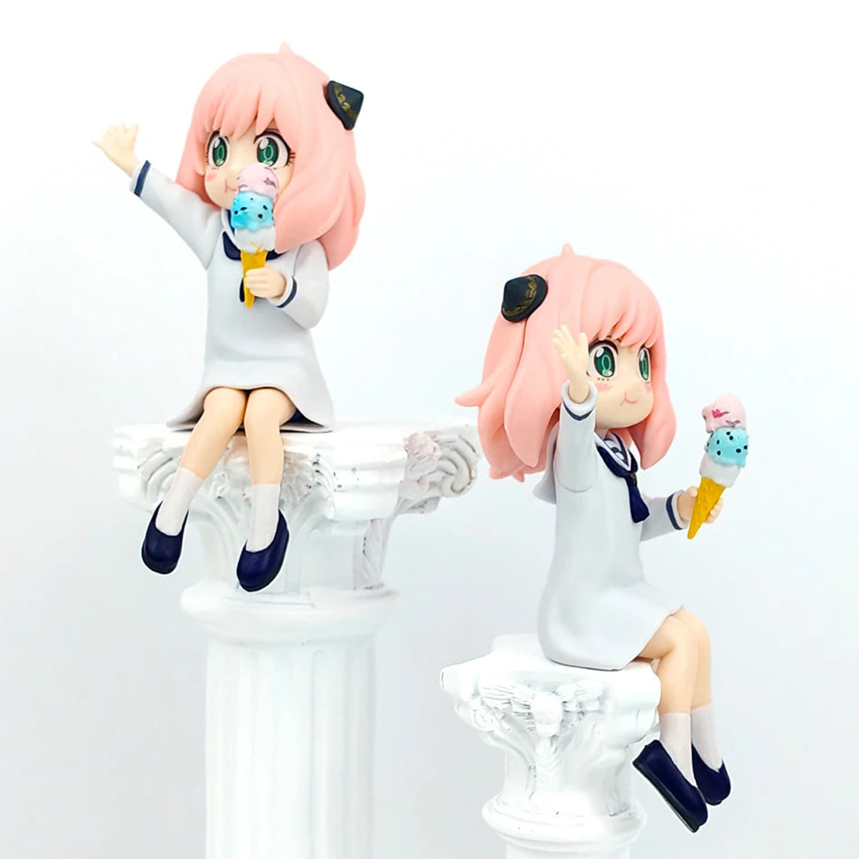 13cm Spy Family Anime Peripheral Statue Anya Cosplay Figure 2d Double-Ended Interchangea Model Desktop Decoration Gifts