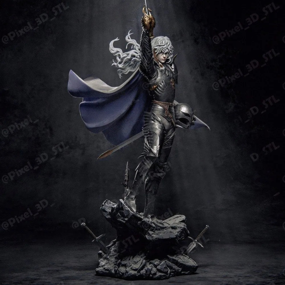 9cm/15cm/19cm/25cm Grieffith Berserk 3D Printed White Figurines DIY Painting Miniatures Figurines Collection Models