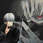 20cm Ken Kaneki Sitting Figure Tokyo Ghoul GK Replaceable Double Head Double Arms Statue With Base Anime Model Toy Deco Boy Gift