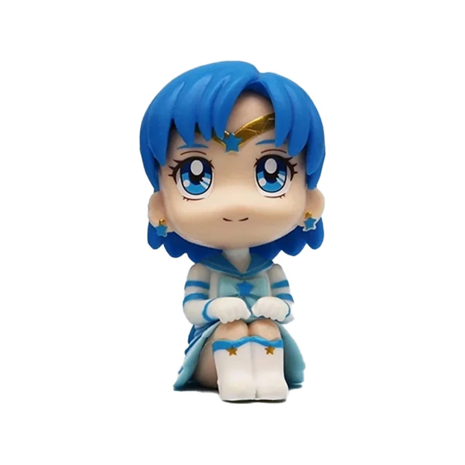 6 PCS/Set Pretty Guardian Sailor Moon 7cm Anime Figure Tsukino Usagi Chibiusa Hino Rei Kino Makoto Figurine Kids Toy