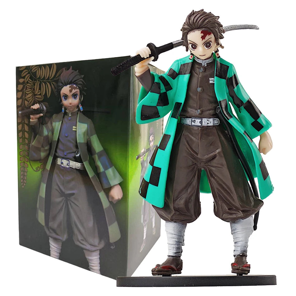 Demon Slayer Anime Action Figure - Kamado Tanjirou with Agatsuma Zenitsu And Nezuko PVC Model Toys Kimetsu No Yaiba Warriors