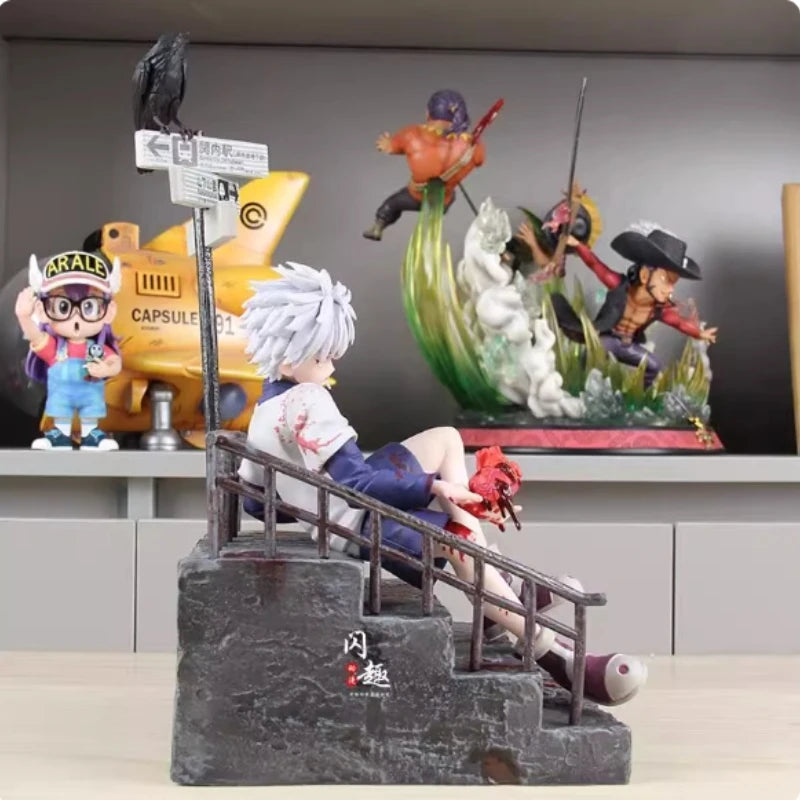 Hunter X Hunter Redstone Killua Zoldyck Anime Peripheral Anime Figure Desktop Ornament Statue Boy Collectibles Birthday Gift