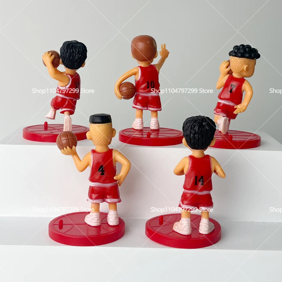 5PCS Slam Edition Sakuragi Hanamichi Ryukawa Maple Shobei Basketball Team Doll Handmade Ornament Car Decoration Toys