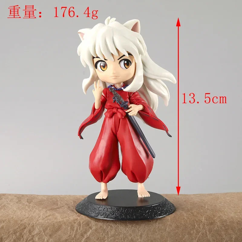 14cm Inuyasha Sesshomaru Kagome Zhuye Kawaii Anime Figure Gk Statue Model Toy Figures Ornaments Collect Office Decorations Gifts