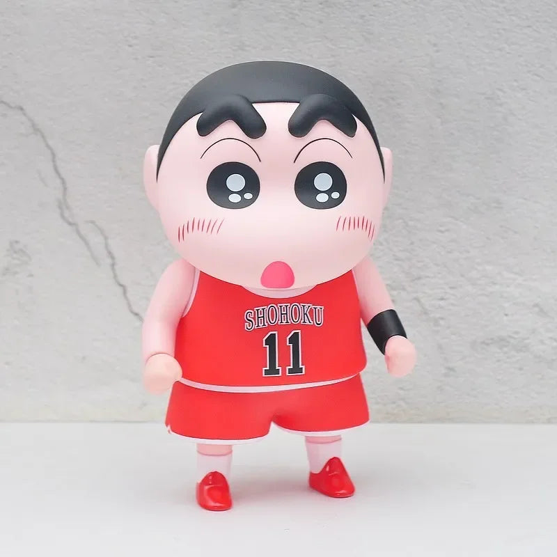 Crayon Shin-chan Cos Slam Dunk Action Figure Anime Shin Chan Figuras 23cm Manga Kawaii Doll Collection Model Ornaments Kids Gift