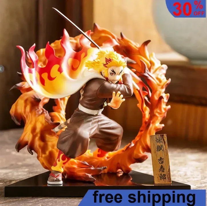 20CM Demo Slaye Anime Figure Inflammation Hashira Rengoku Kyoujurou Adult Action Figure Collect Ornaments Model Doll Gift Toys