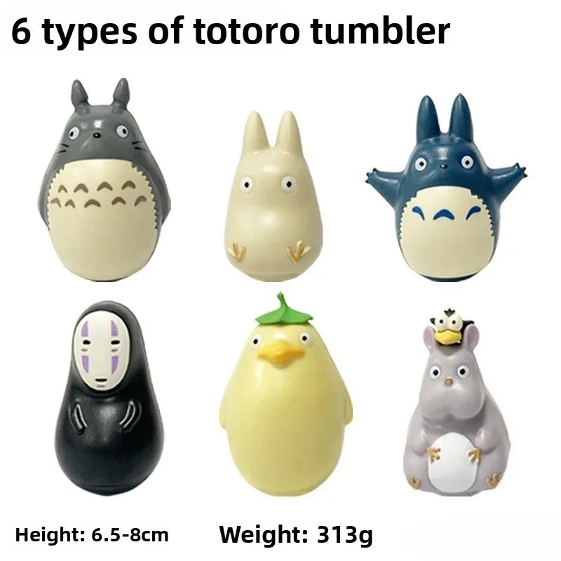 3-6Pcs/Set My Neighbor Totoro Anime Figure Q Version Totoro Tumbler Figure Ornaments Table Decoration Toys Kids Xmas Gifts