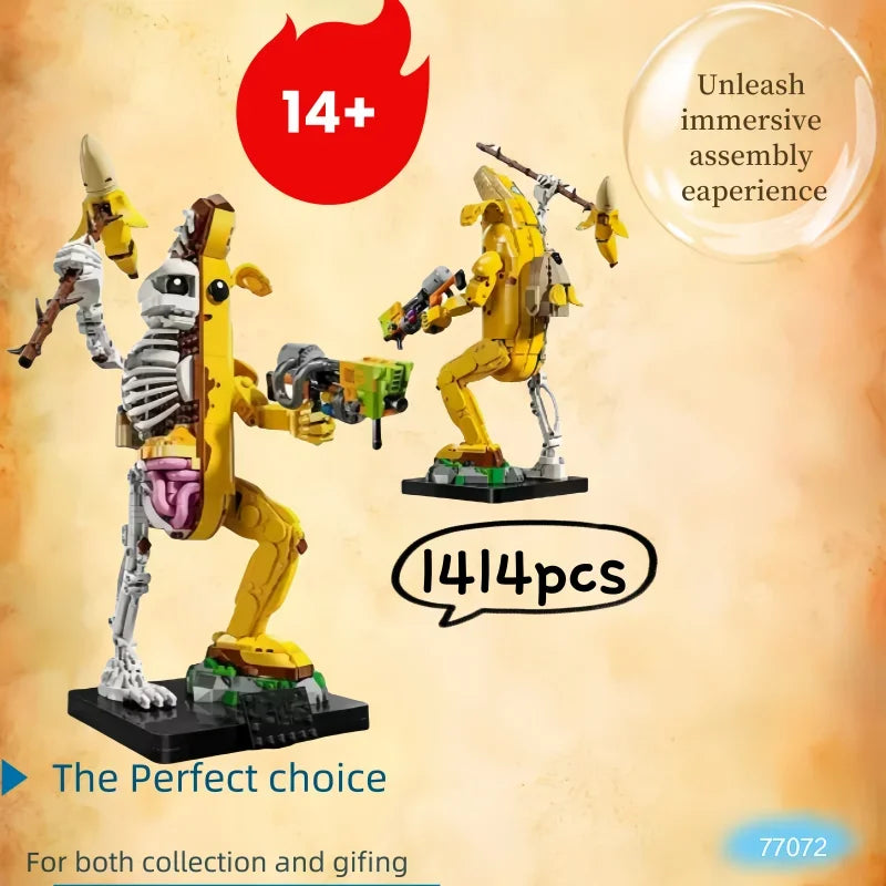 IN stock 2024 New Style 1414 pieces MOC77072 Banana Brick Set Children's Room Decoration Christmas Birthday Gift