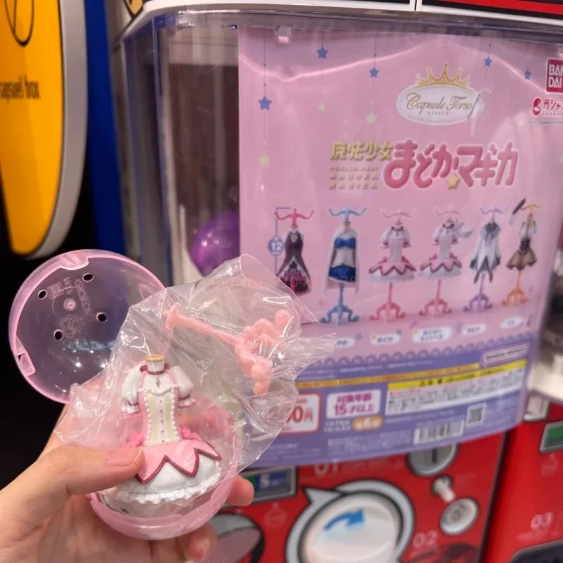 Genuine Bandai Mahou Shoujo Madoka Magika Anime Figure Model Kawaii Mini Clothes Hanger Shaped Desktop Decor Collect Toys Gifts