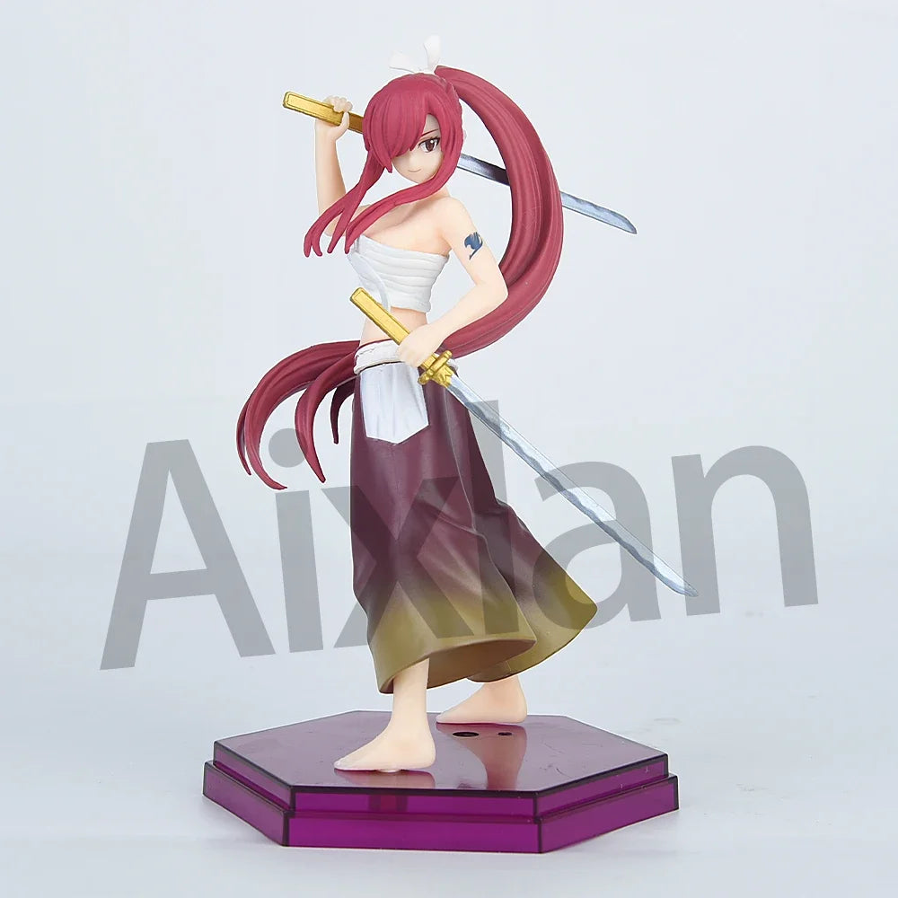 Aixlan Erza Scarlet Figure 19cm Demon Blade Red Sakura Non PVC Action Figure Amine Birthday Gift Collectible Figurine