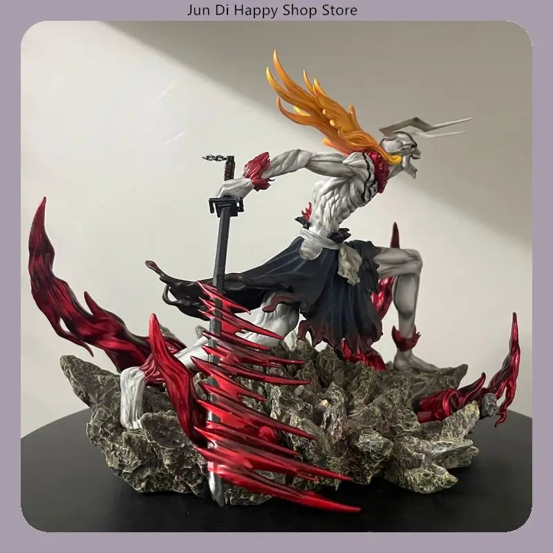 Bleach Ichigo Hollowfied Horn & Final Getsuga Tensho 23cm Anime Action Figure Statue Desktop Decoration Gift