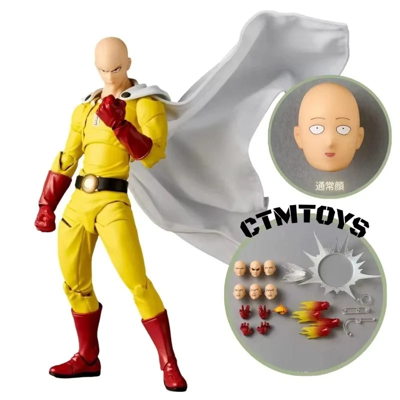 One Punch Man Saitama Amazing Yamaguchi Revoltech Saitama In Stock Anime Action Collection Figures Model Toys Xmas Gifts