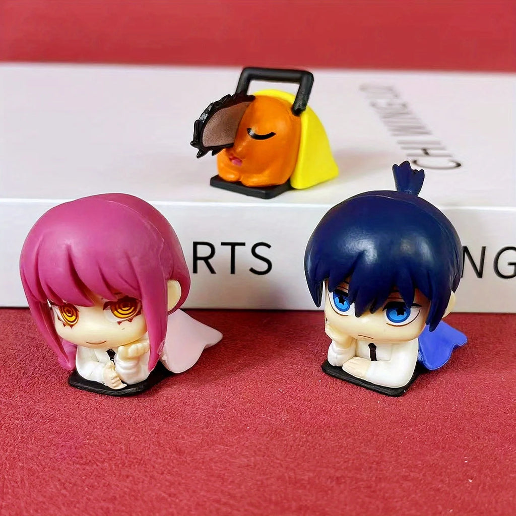 Mini Chainsaw Man Figurines Makima Pochita Aki Miniatures Cute Anime Figure Japanese Cartoon Ornaments Delicate Gift Home Decor