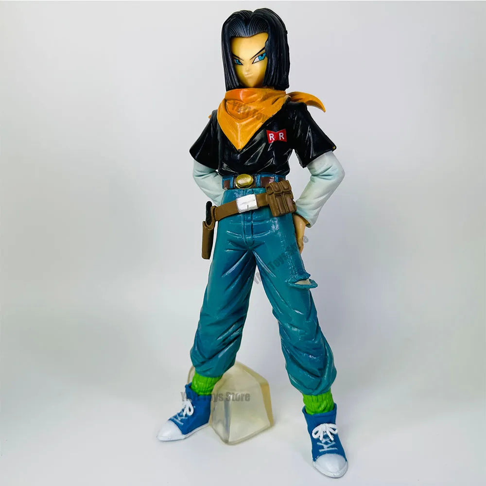 25CM Anime Dragon Ball Z Android 17 18 Figure Android 18 PVC Action Figures Collection Model Toys for Children Christmas Gifts