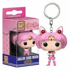 FUNKO POP Japanese Anime Sailor Moon & Sailor Chibi Moon Pocket Keychain Toy Action Figure Collectible Toys for Children Girls