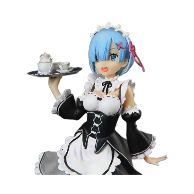 21cm Re:Zero Rem & Ram Maid Ver. Anime Figure - Twin Statue Set, Fans Collection, Desktop Decoration Ornament Toy