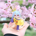 NO GAME NO LIFE 13cm White Action Figure Cat Ear T-shirt Ver. Figurine Collection Model Toy Kawaii Doll Desktop Decoration Gift
