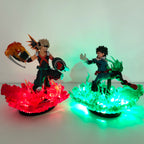 Anime Figure My Hero Academia Midoriya Izuku Bakugou Katsuki DEKU Toy PVC Model Collection DIY Effection Led Light Action Figure