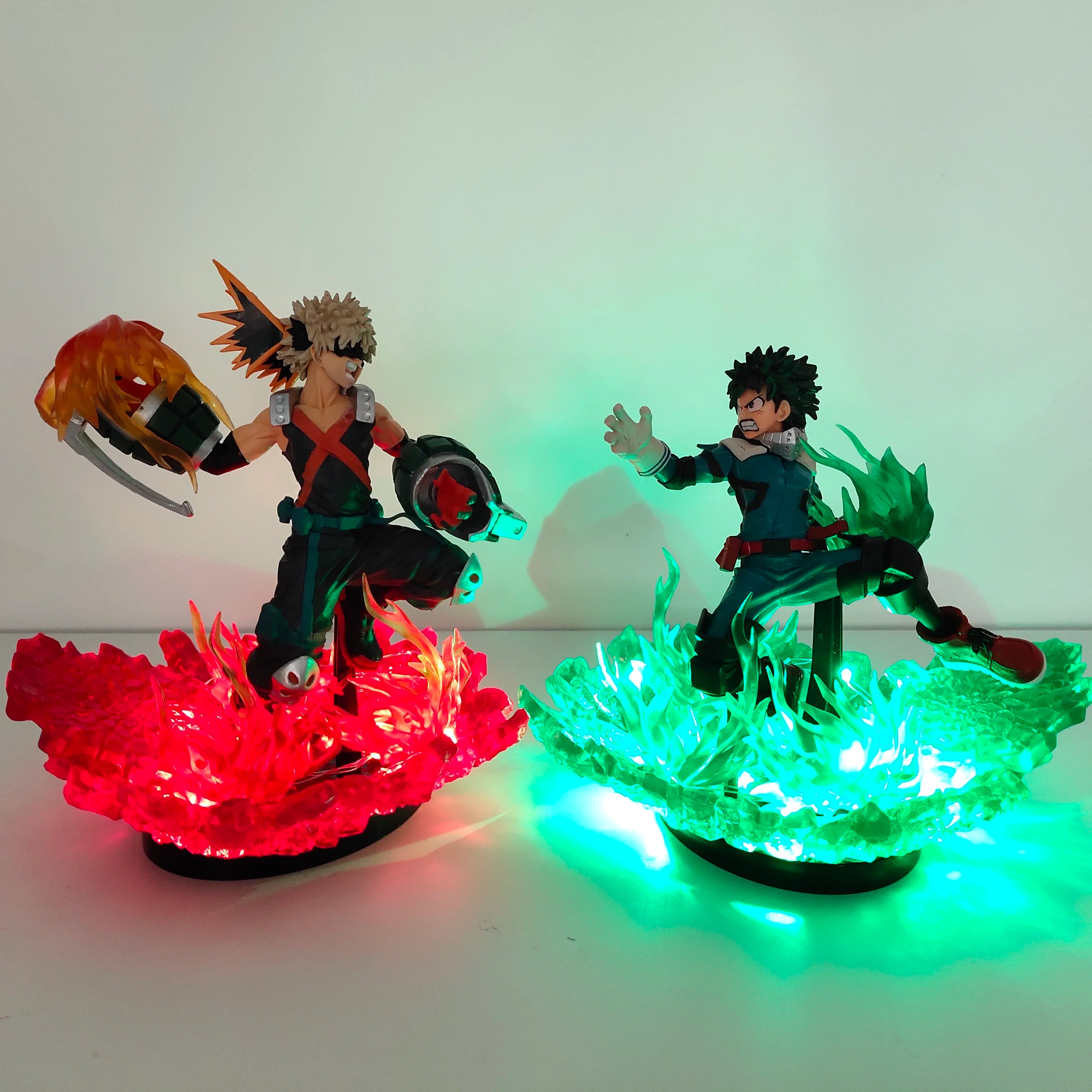 Anime Figure My Hero Academia Midoriya Izuku Bakugou Katsuki DEKU Toy PVC Model Collection DIY Effection Led Light Action Figure