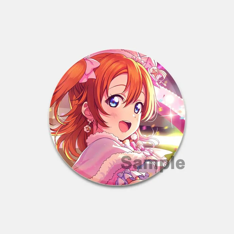 Anime Love Live! Brooch for Backpack Cartoon Figure Honoka Kousaka/Maki Nishikino Lapel Pins Badge Accessorie Clothes Decoration