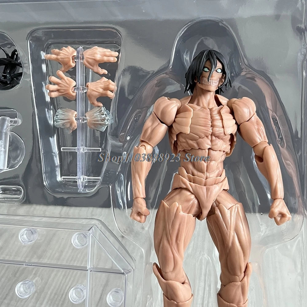 Revoltech Attack On Titan Eren Jaeger Action Figure Anime AMAZING YAMAGUCHI Model Doll Statue Joint Movable Movie Toys Gifts