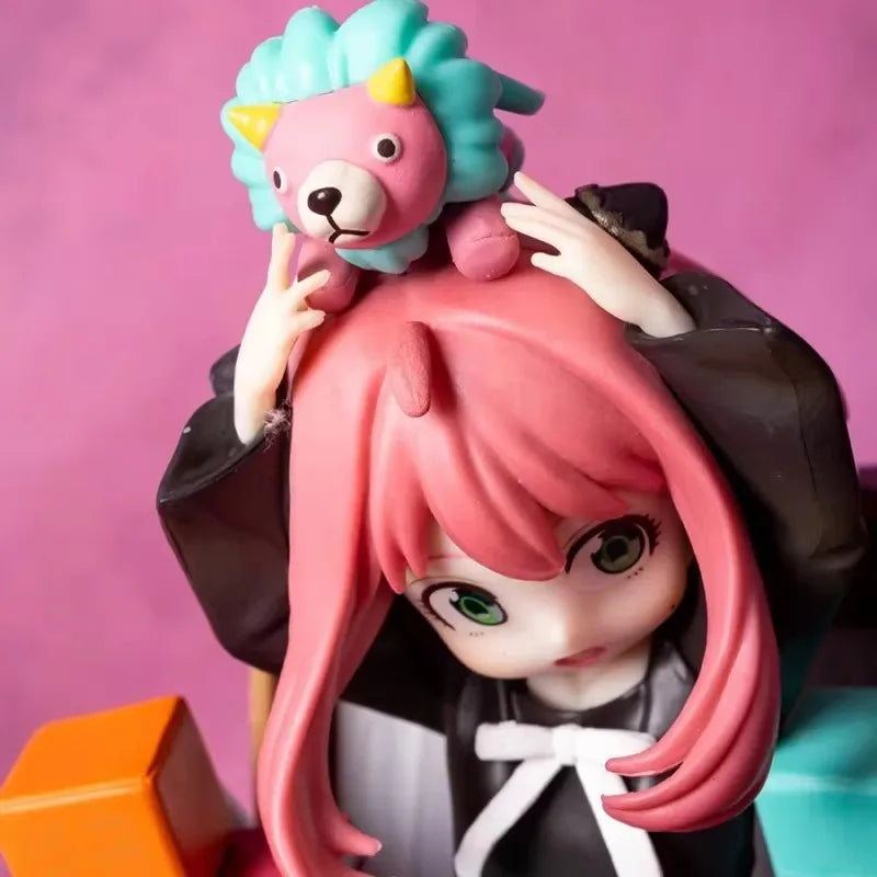 Anya Forger Figure Statue Anime Spy X Family Kawaii Anya Action Figurine Sculpture Desk Living Room Decoration Home Accessories