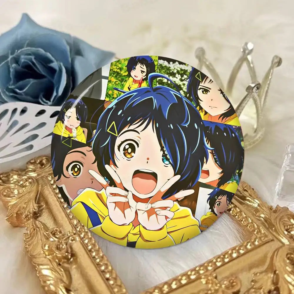 Wonder Egg Priority 58mm Cute Anime Figure Icon Badge Handmade Tinplate Brooch For Backpack Clothes Chest Ornament Gifts