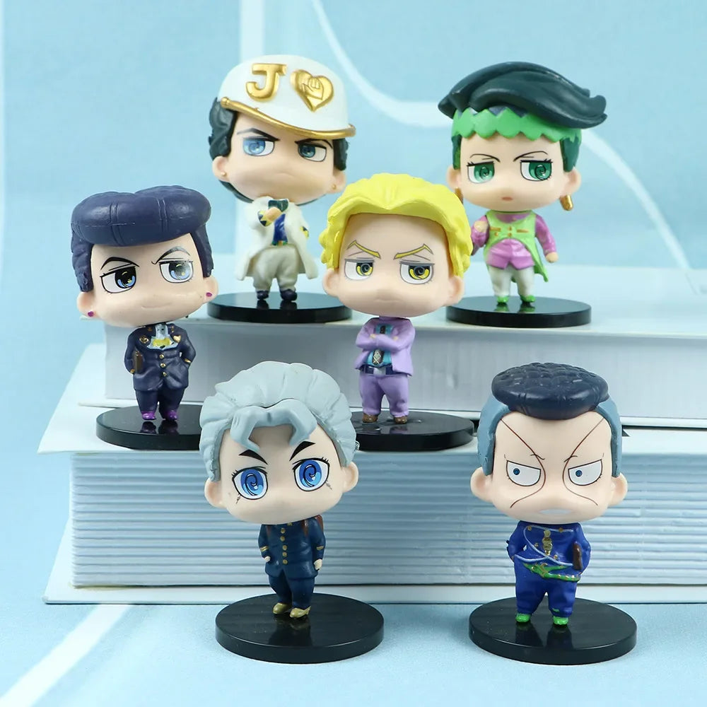 7-8CM 5Pcs/Set Anime JoJo Bizarre Adventure Q Version Action Figures PVC Model Toys Dolls Ornaments Collectible Gift