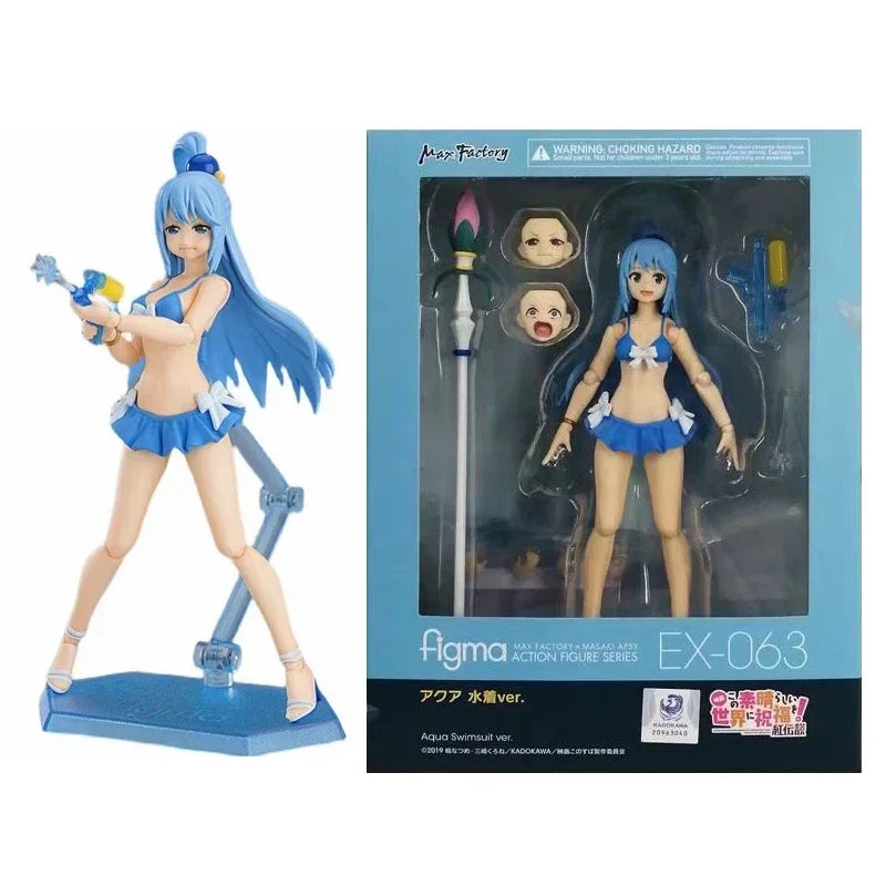 Good Smile Genuine figma God's Blessing on This Wonderful World! Aqua Kazuma Megumin Anime Action Figures Toys Kids Gift Model